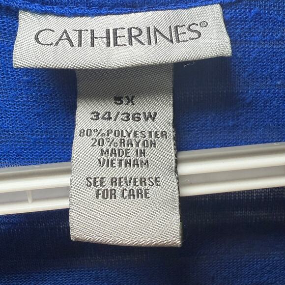 Catherines short‎ sleeve blue lightweight cardigan womens 5X minimalist capsule - Picture 3 of 7